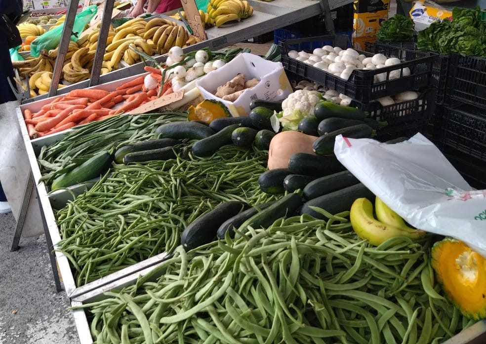 Verduras en el mercadillo de El palmar